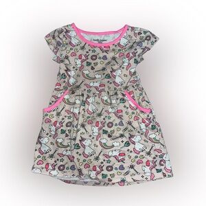 Bobbie brooks girls Unicorn Print Dress with Pink Accents